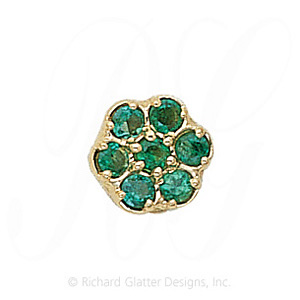 GS071 E - 14 Karat Gold Emerald Slide 